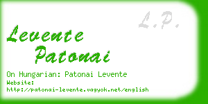 levente patonai business card